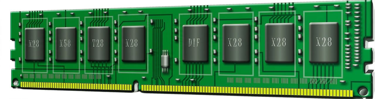 Immagine di un chip di memoria RAM
