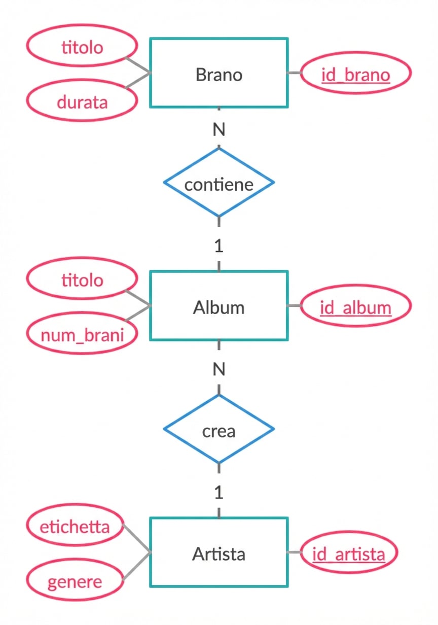 Diagramma ER dell'esempio della canzone