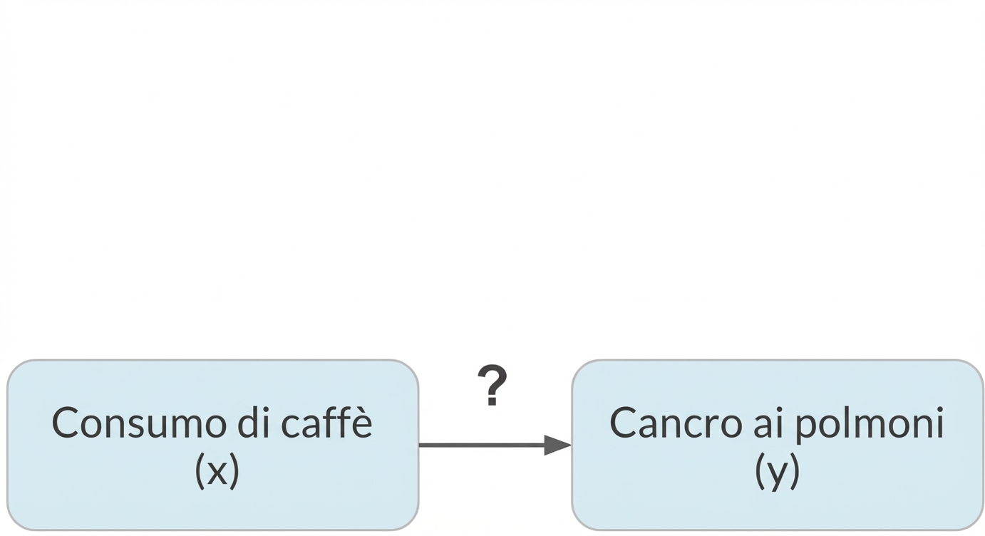 Bere caffè (x) che punta a tumore ai polmoni (y)