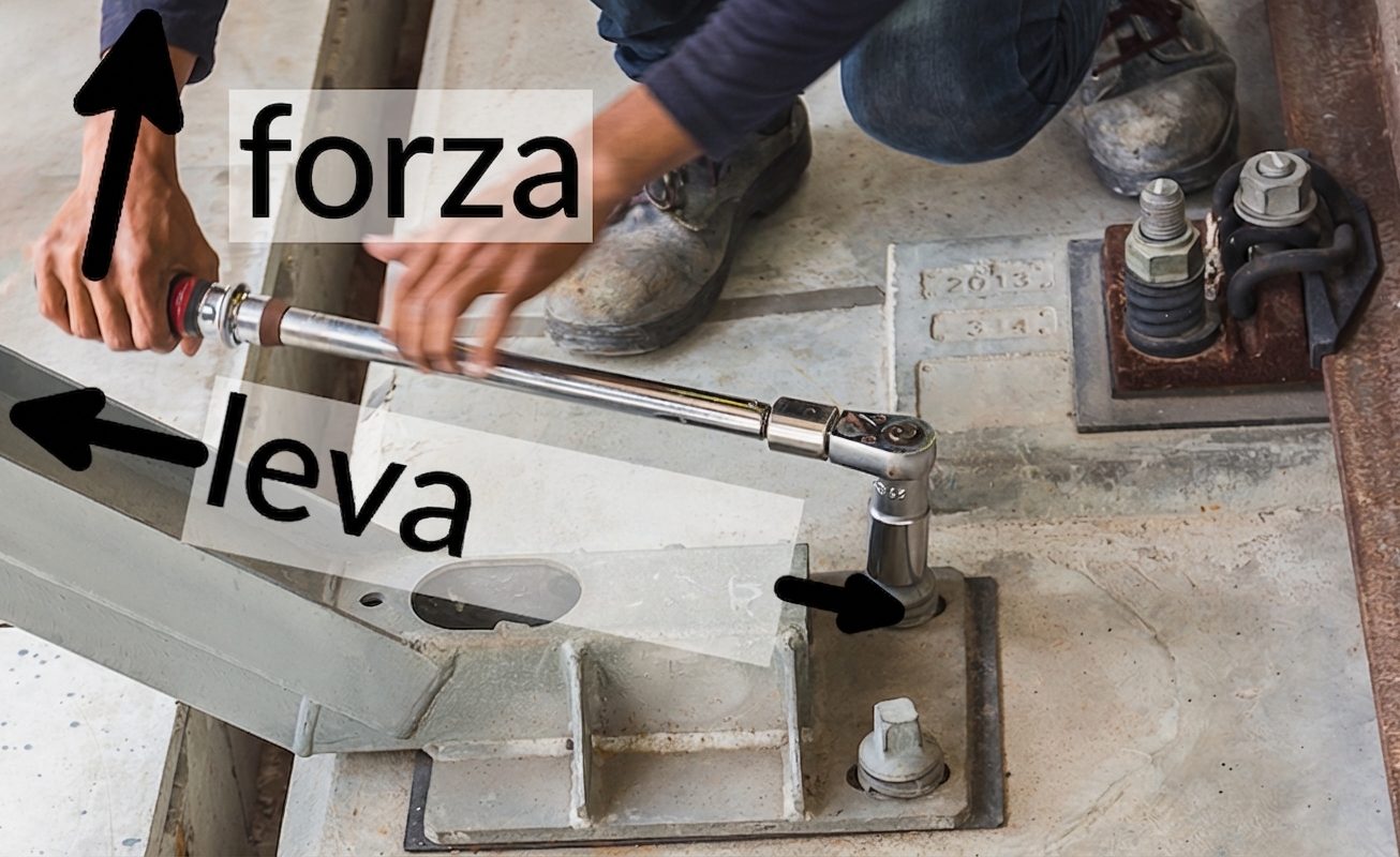 Una persona che gira una chiave inglese