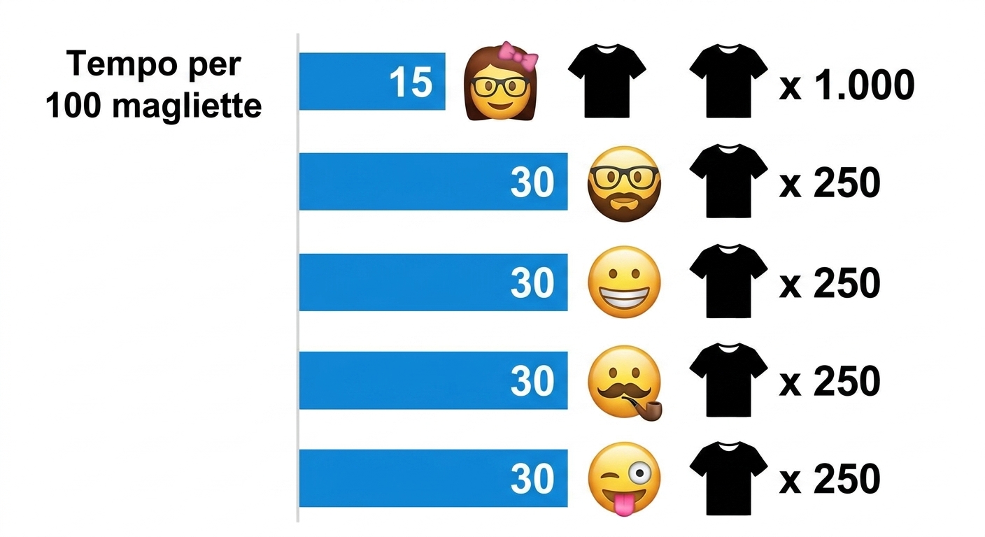 raggruppare le t-shirt