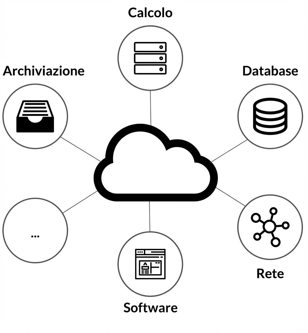 Grafico dei servizi di cloud computing