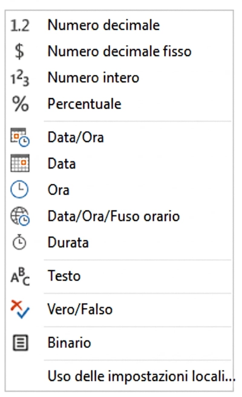 Tipi di dati in Power BI