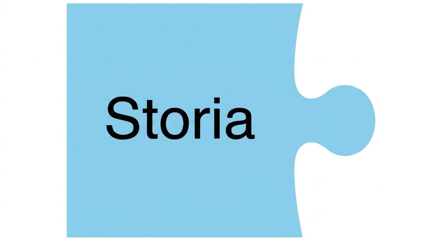 Pezzo di puzzle con la parola story