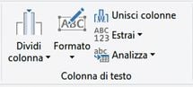 Una schermata dell'interfaccia di Power Query con le opzioni di trasformazione del testo