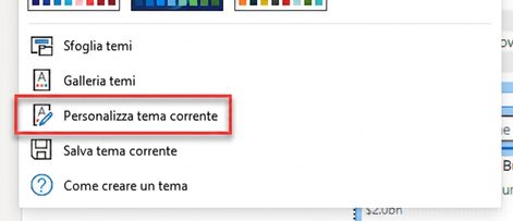 Personalizza il tema corrente.