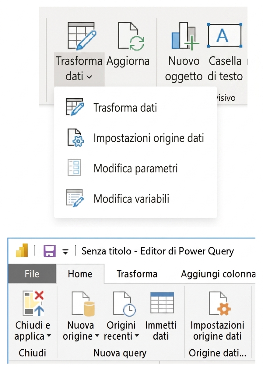 Impostazioni origine dati in Power BI