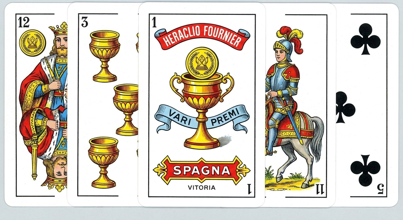 Image with some cards from a Spanish deck of cards.