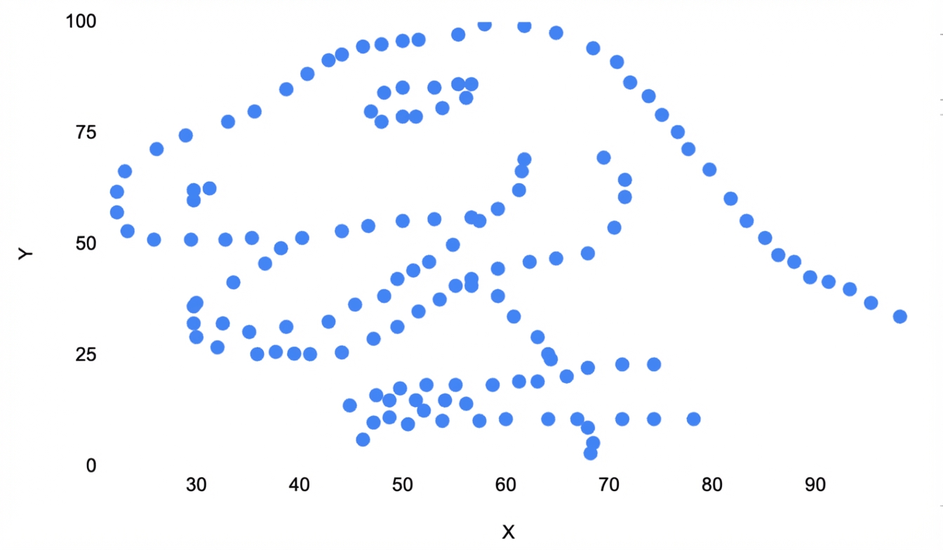 Grafico a dispersione che sembra un dinosauro