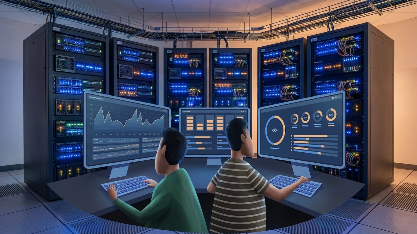 Due programmatori in una server room