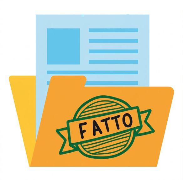 Illustrazione di un file di dati con timbro fact