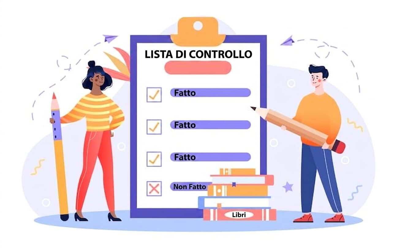 Due persone accanto a una checklist