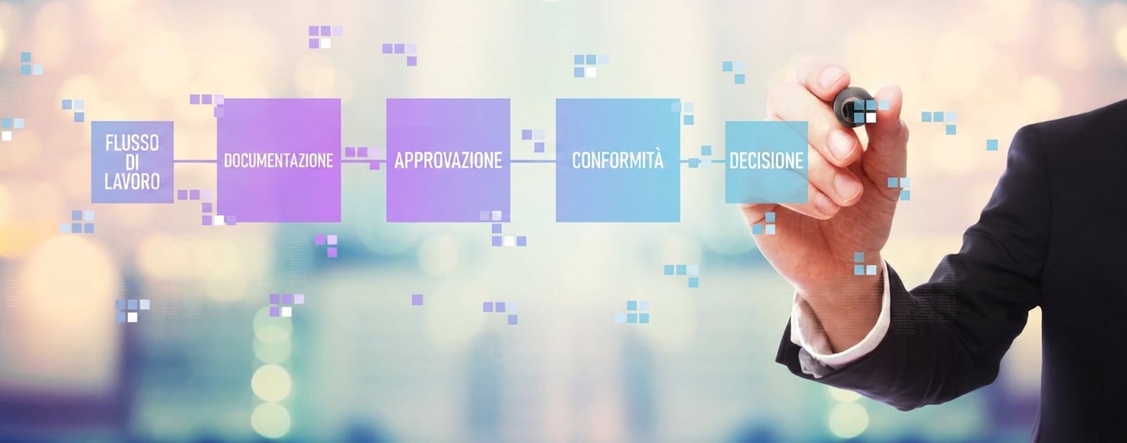 Immagine con icone virtuali di compliance