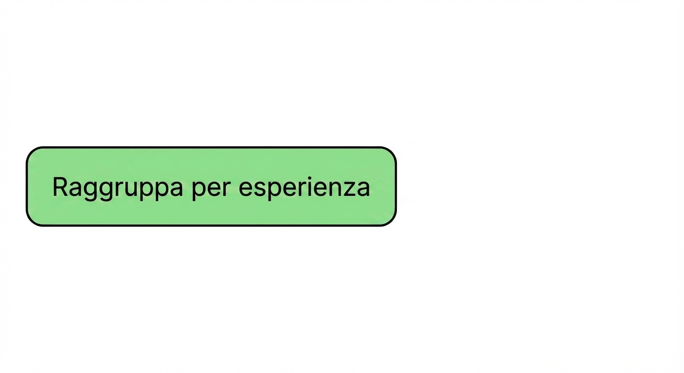 Raggruppa per la colonna Experience