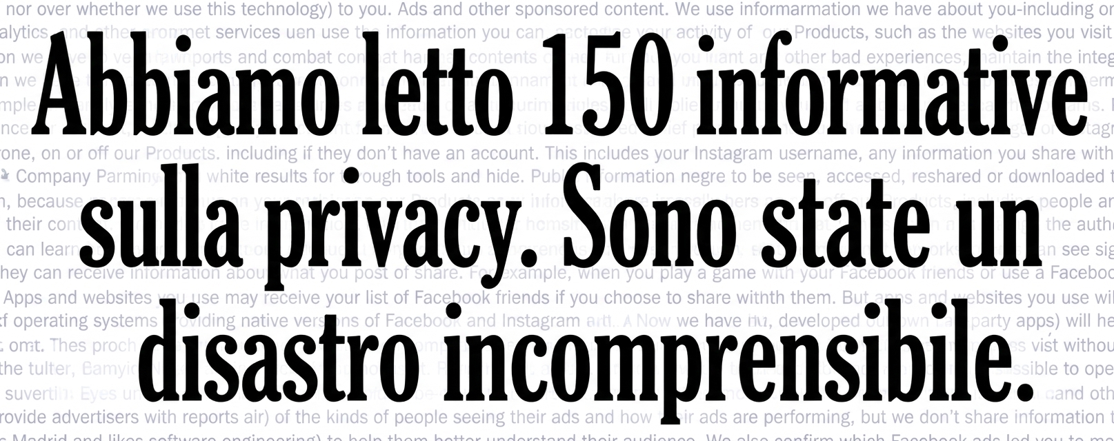 Screenshot dello studio di NYT su politiche della privacy incomprensibili.