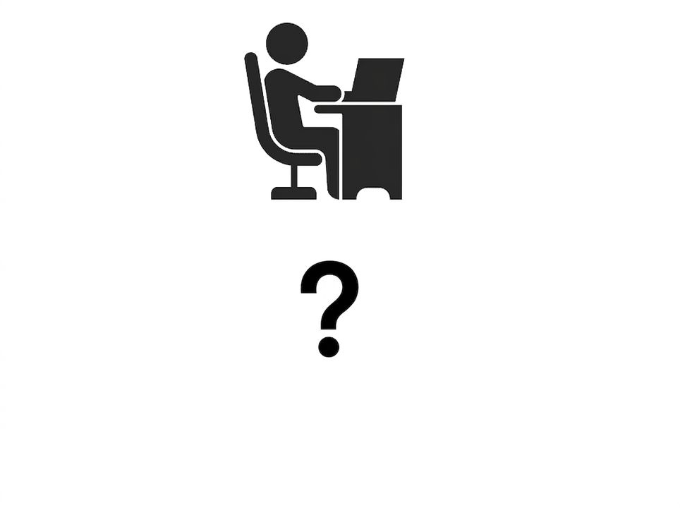 Un'icona di un utente al laptop.