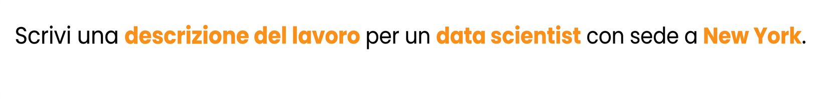 Sono evidenziati job description, data scientist e New York: ChatGPT individua l'argomento del prompt.