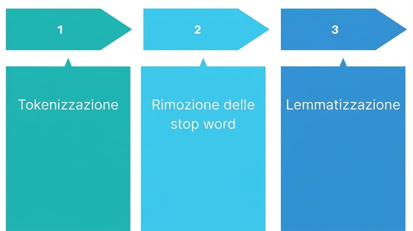 Tre passi più comuni per il pre-processing del testo