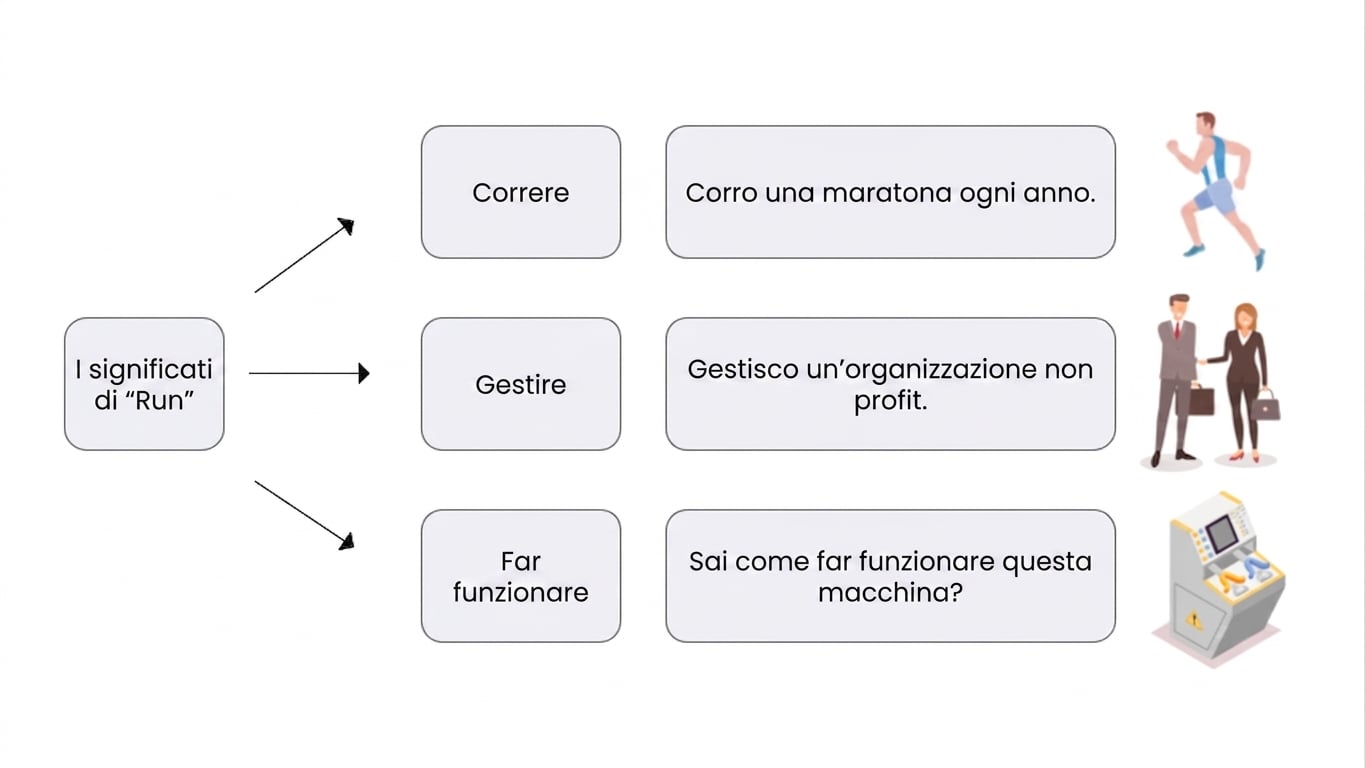 Aggiungere più contesto all'immagine precedente mostrando diversi significati con esempi.