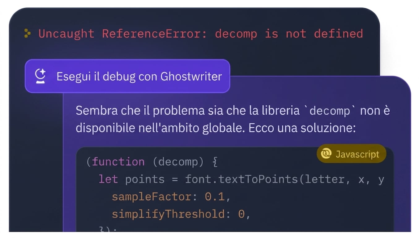 Schermata di un’IA che genera codice