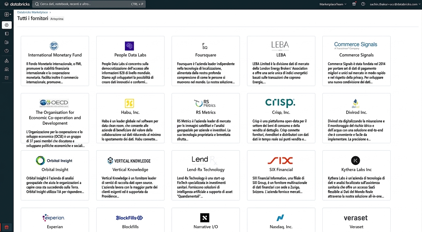Screenshot Databricks Marketplace