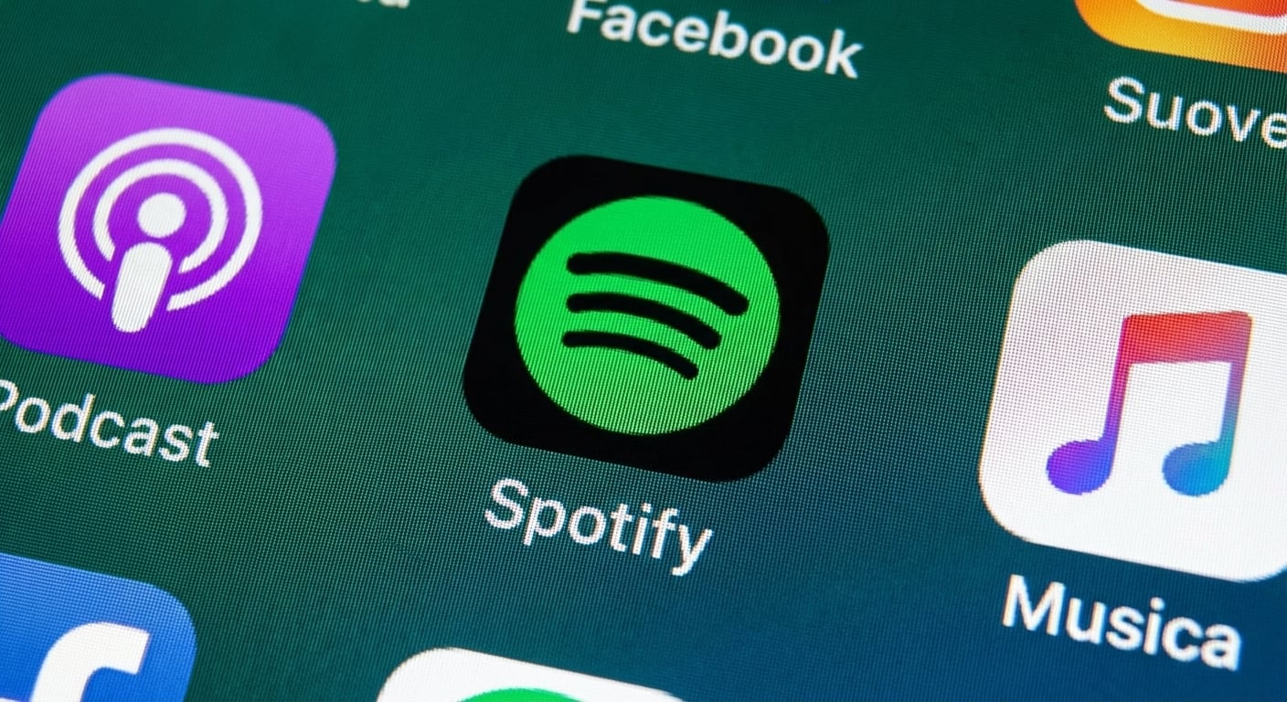 Un’immagine del logo di Spotify.