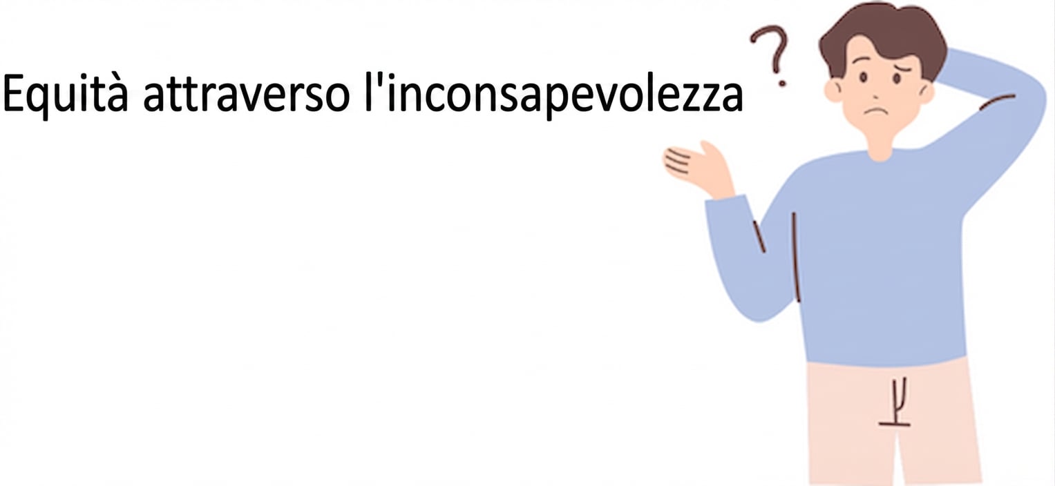 Una persona che cerca di capire la "fairness through unawareness".