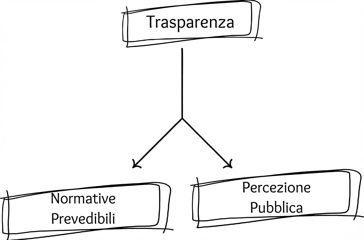 Un diagramma di flusso che illustra i benefici dell’adozione della trasparenza.