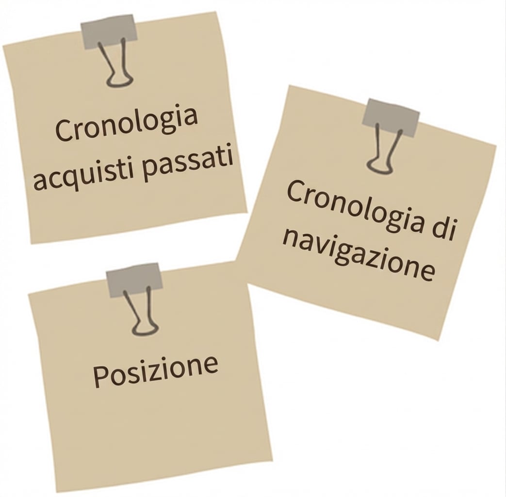 Post-it che illustrano i fattori in un modello di vendita AI.