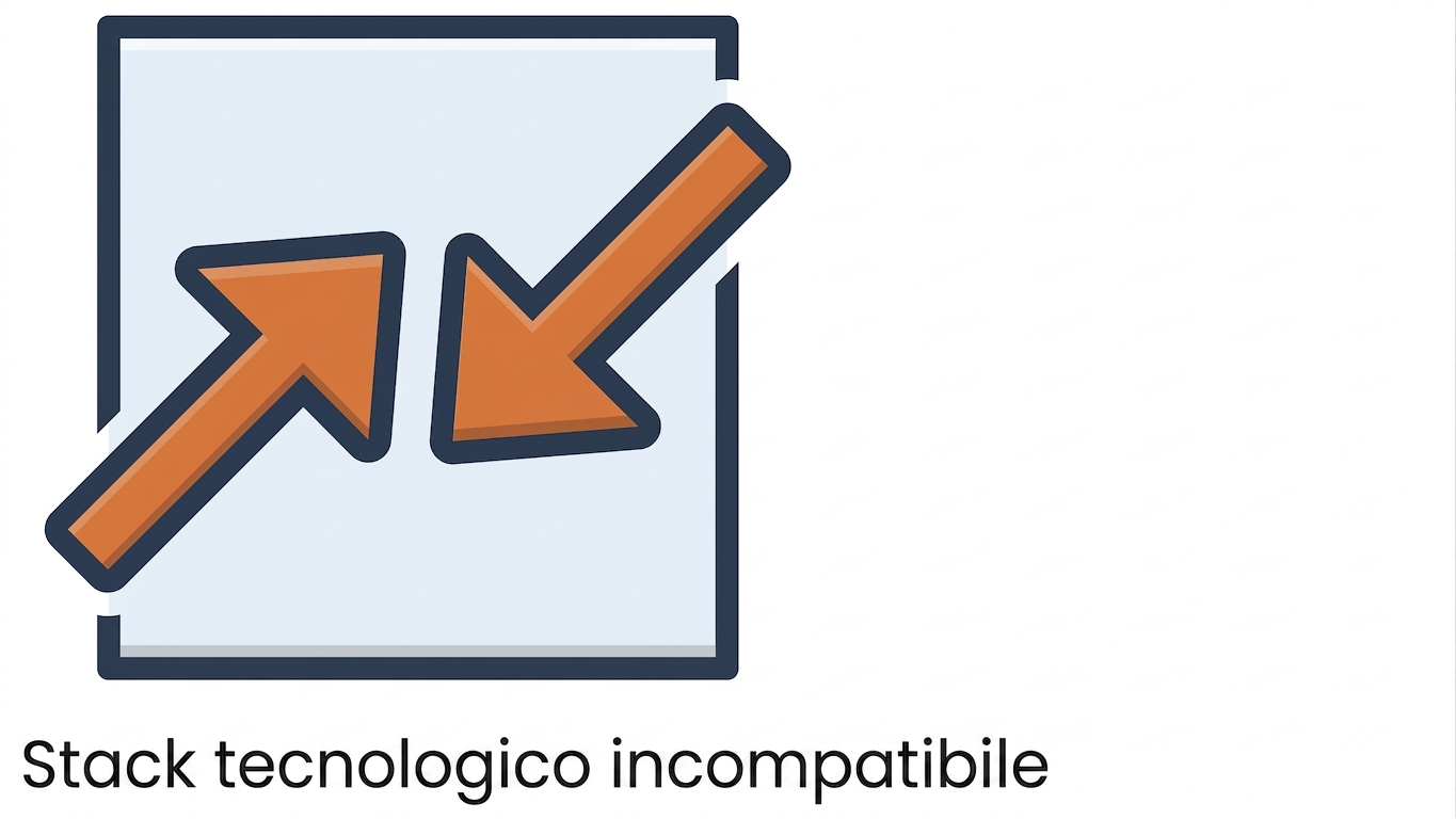 Stack tecnologico incompatibile