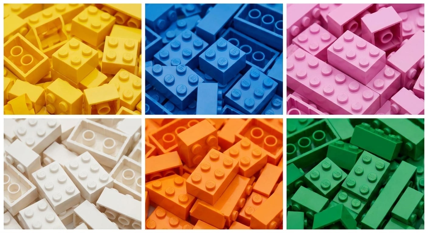 Un mucchio di mattoncini LEGO disordinati