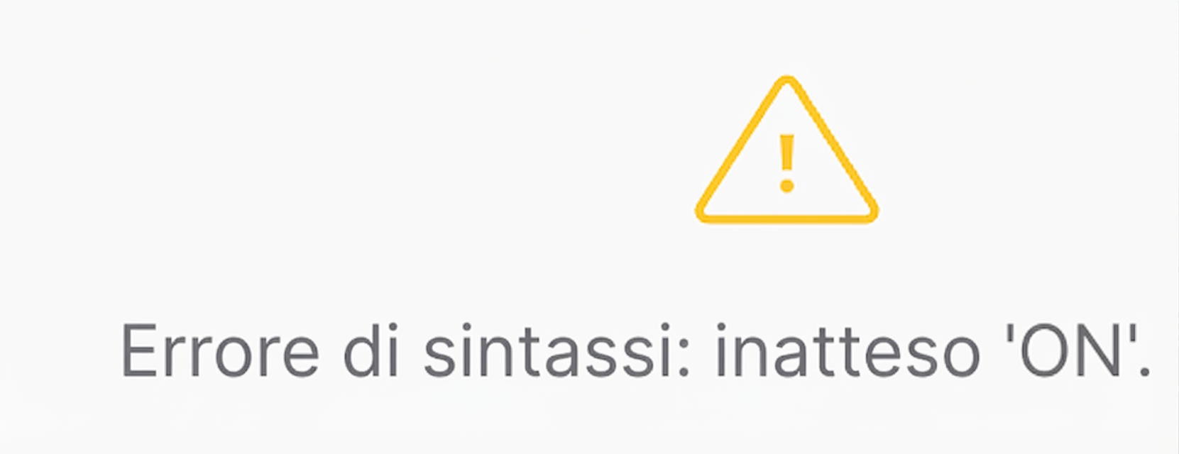 Errore di sintassi
