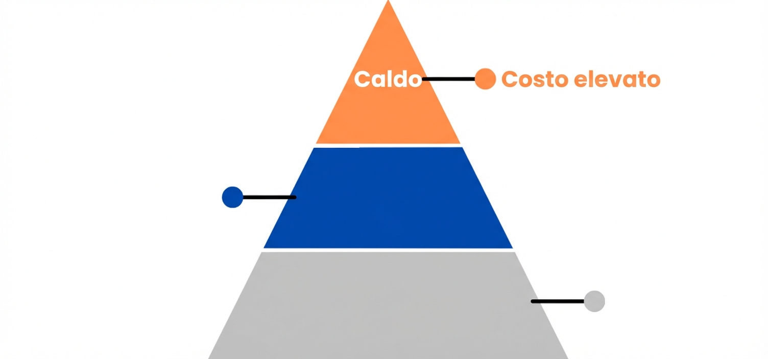 Immagine a piramide con solo il livello hot