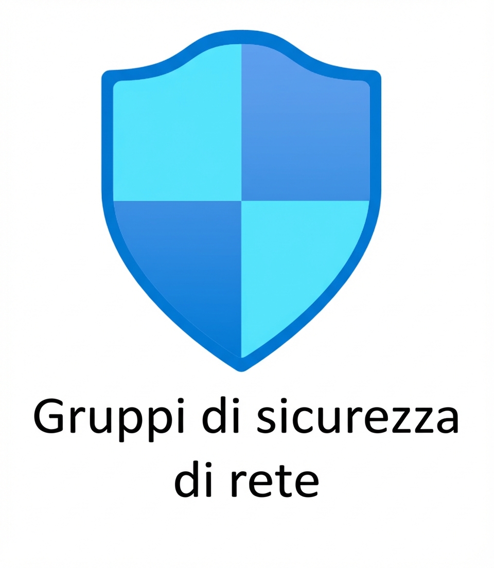scudo blu con la scritta network security groups sotto