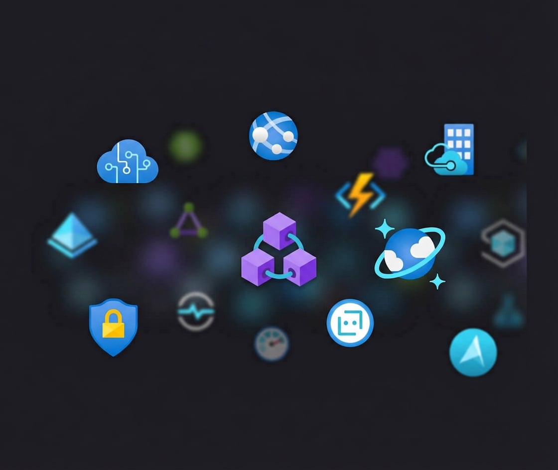 Immagine con più icone di vari prodotti Azure