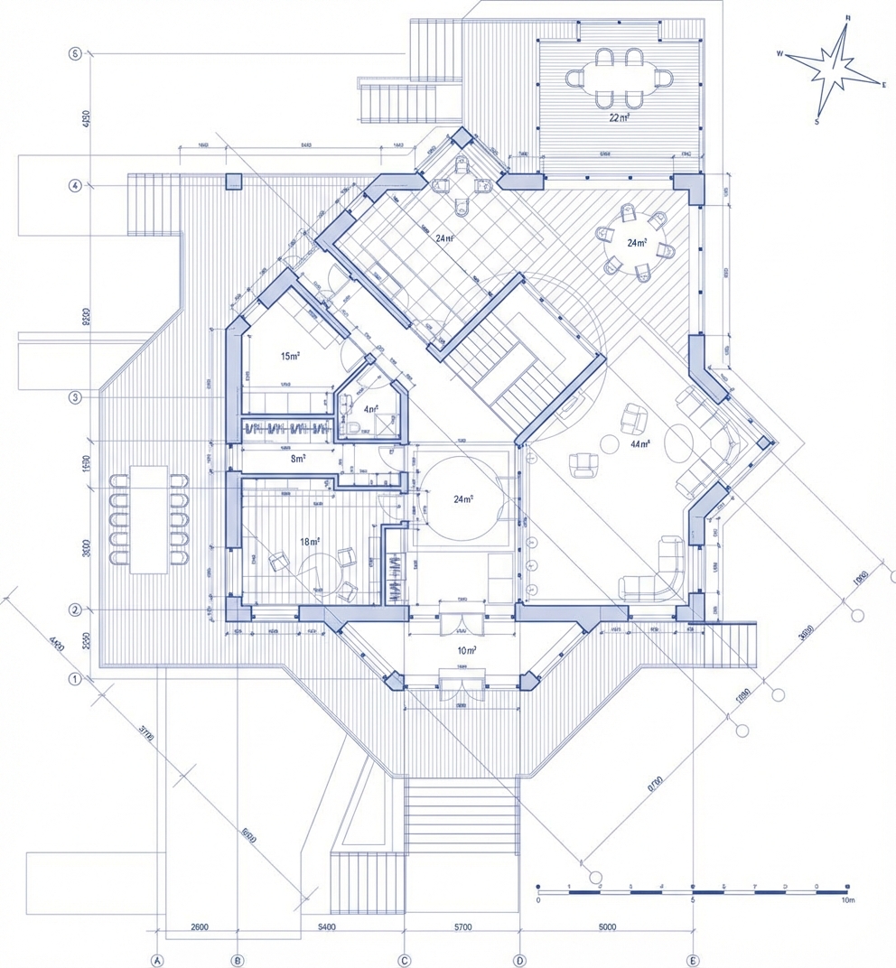 Un progetto architettonico di un edificio