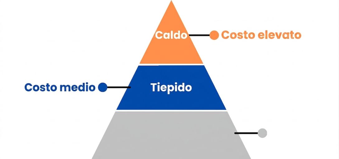 Immagine a piramide con livelli hot e cool