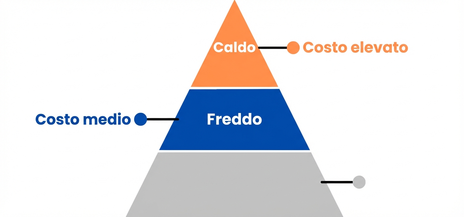 Immagine a piramide con livelli hot e cool