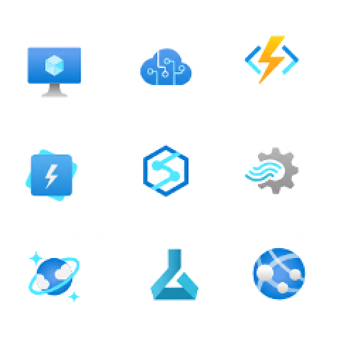 immagine con 9 icone di servizi Azure