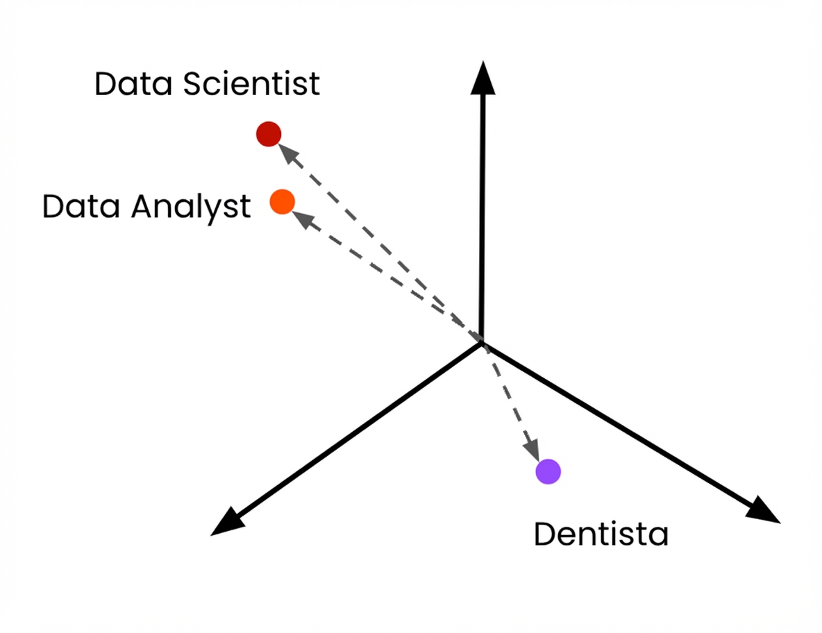 Raccomandazioni di lavoro visualizzate come embeddings.