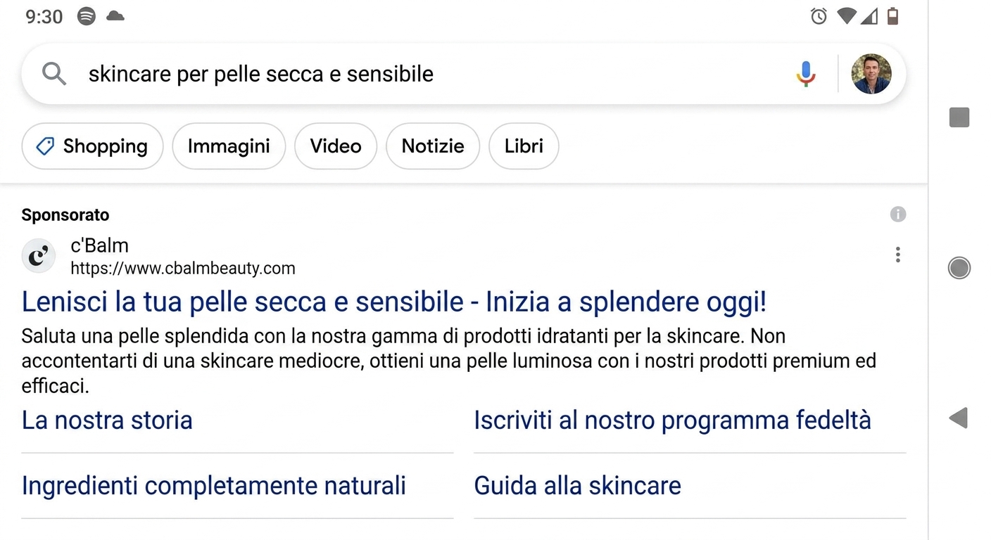Esempio della piattaforma pubblicitaria di Google che si adatta dinamicamente per offrire annunci personalizzati