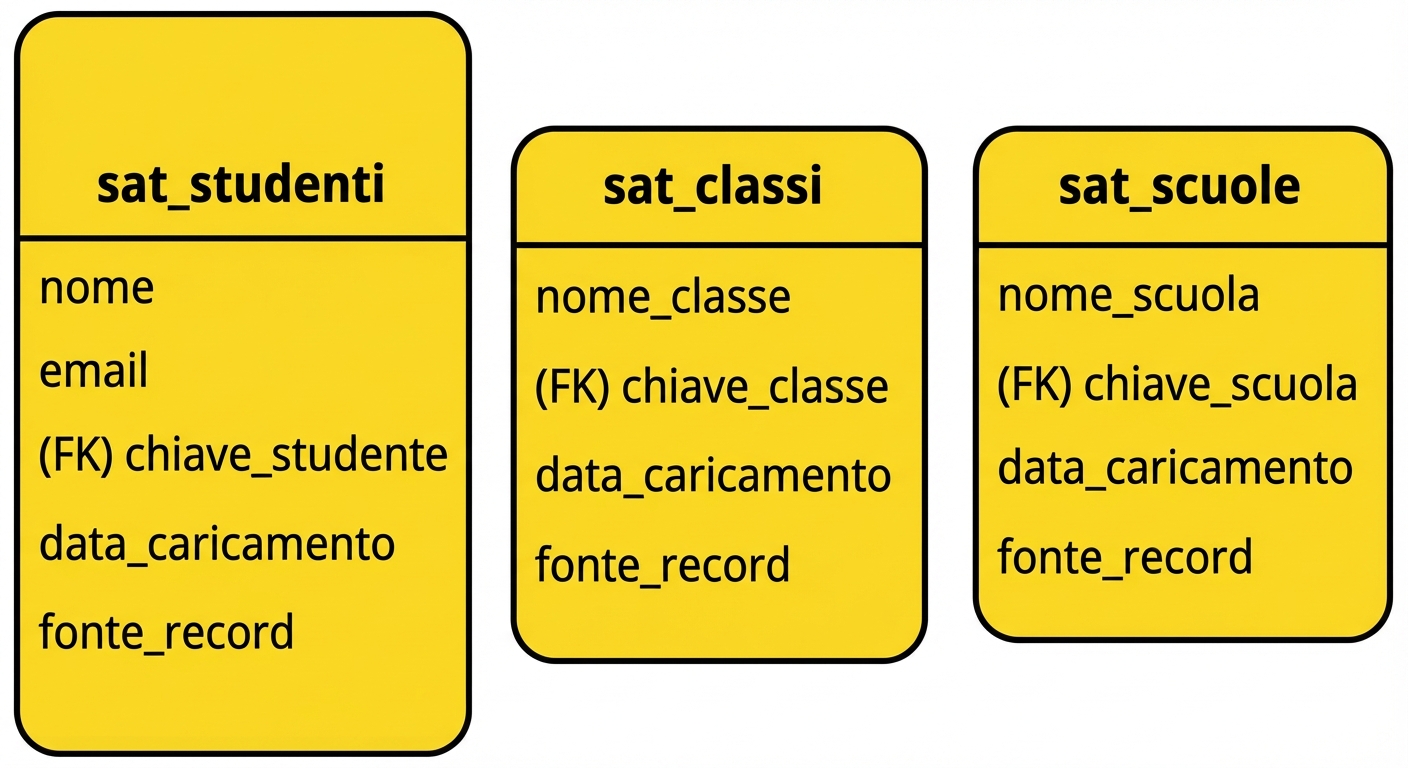 Satelliti del data vault universitario