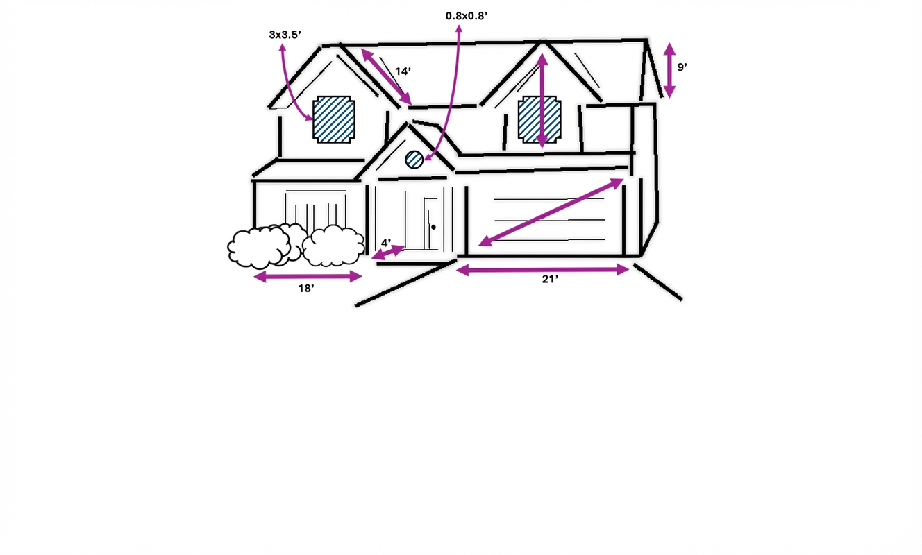 Modello logico, planimetria della casa con dimensioni delle stanze e altro