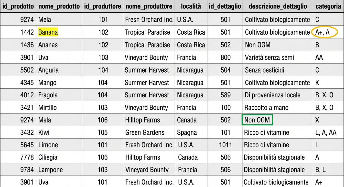 Anomalia banana evidenziata