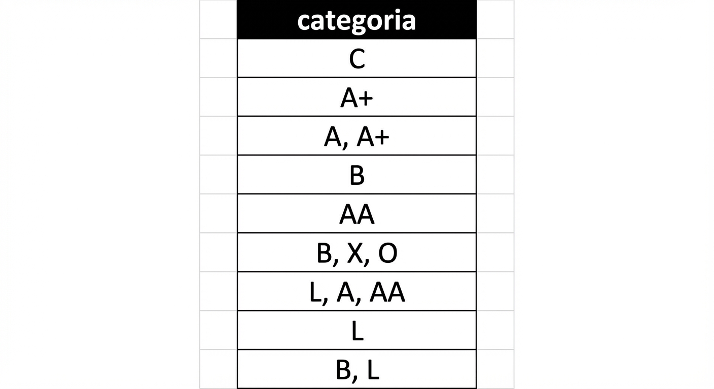 Elenco delle categorie