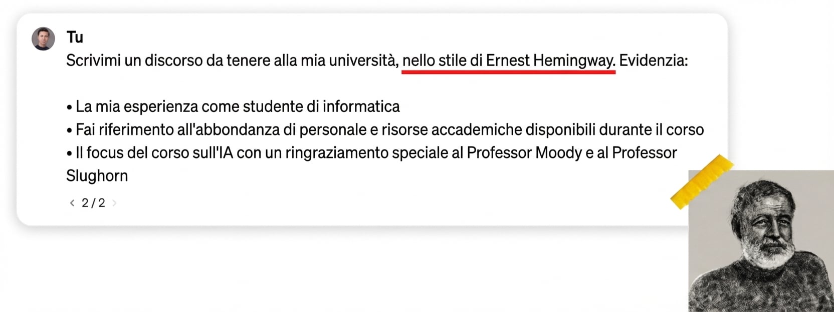 Fotografia di Ernest Hemingway
