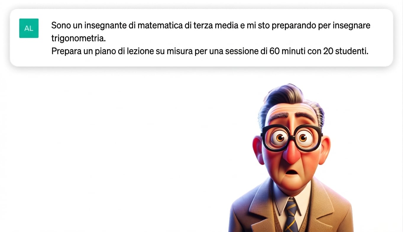 Illustrazione a fumetti di un insegnante