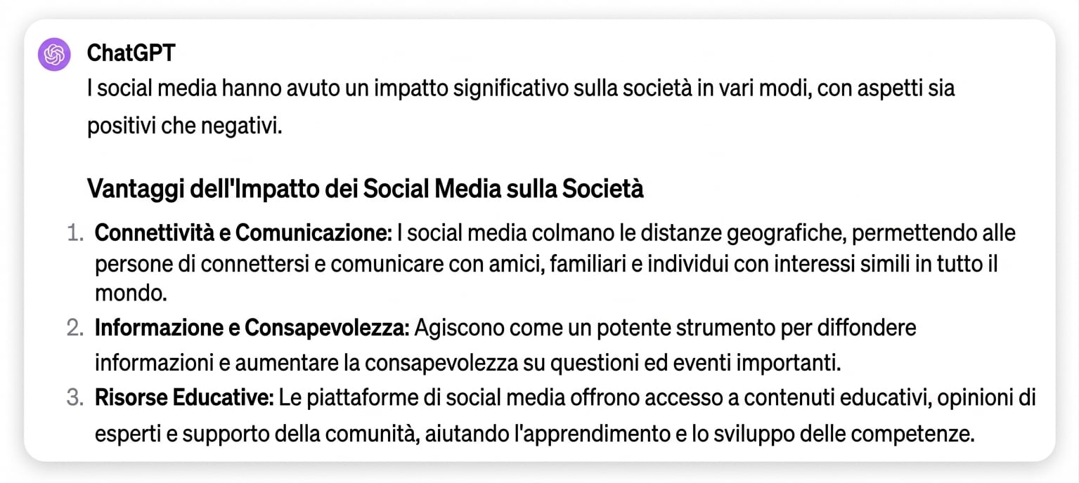 Risultato del prompt delimitato