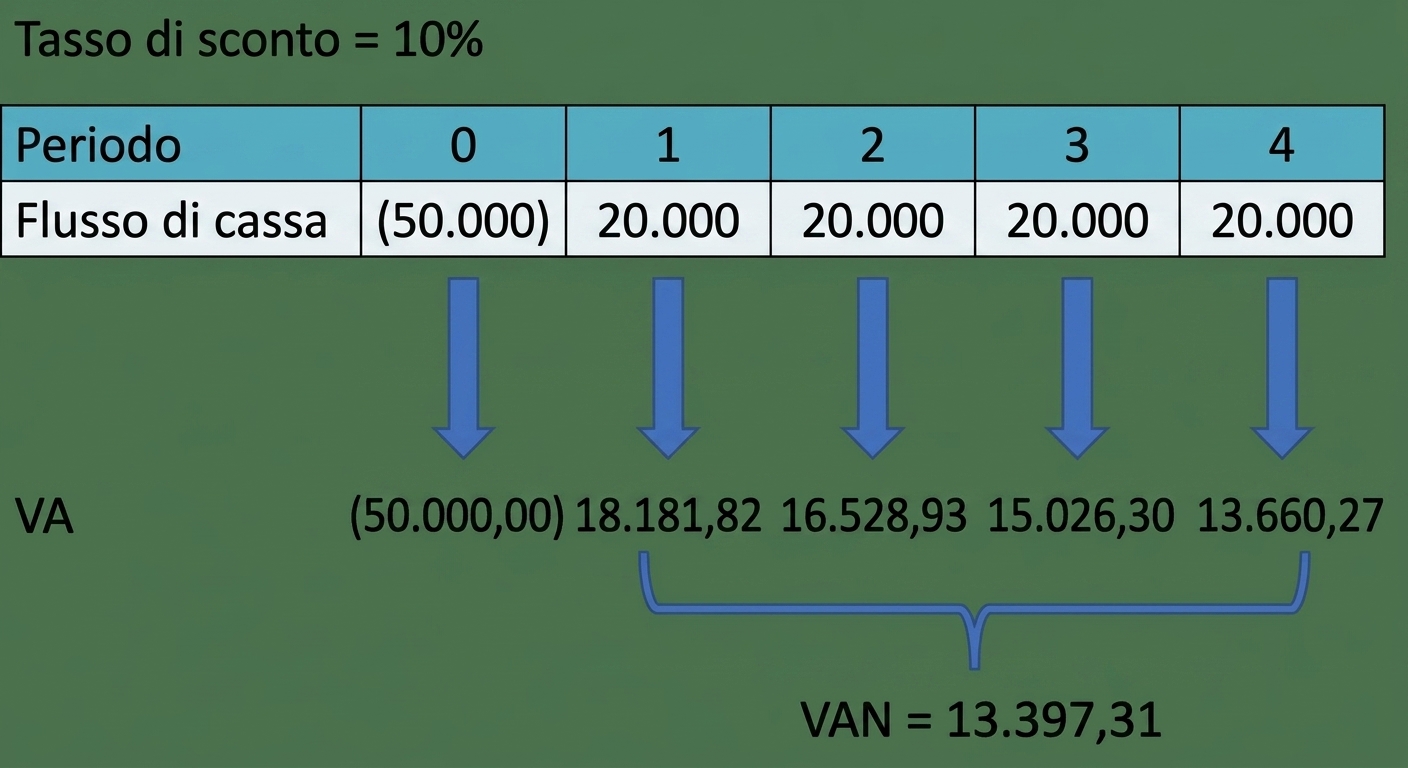 esempio di formula del VAN