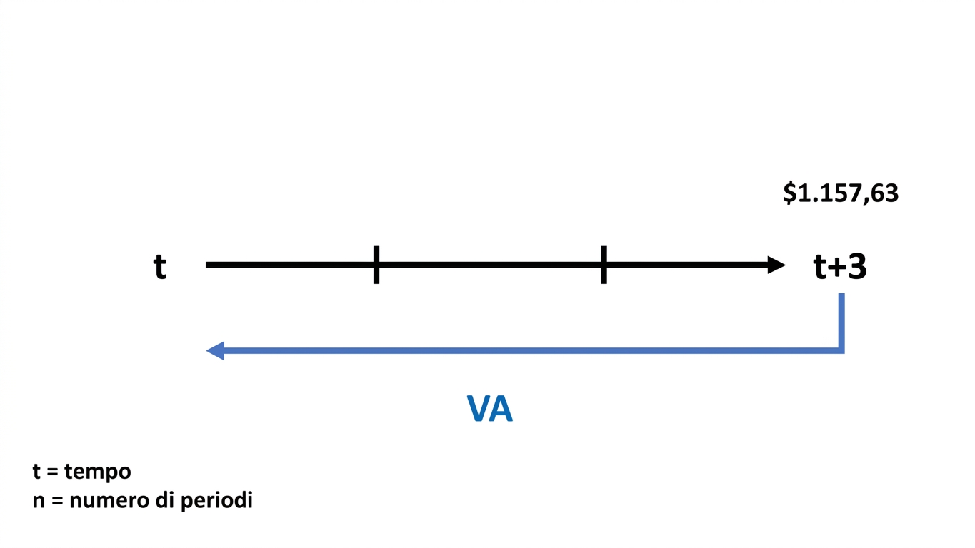 esempio di calcolo del valore attuale su timeline